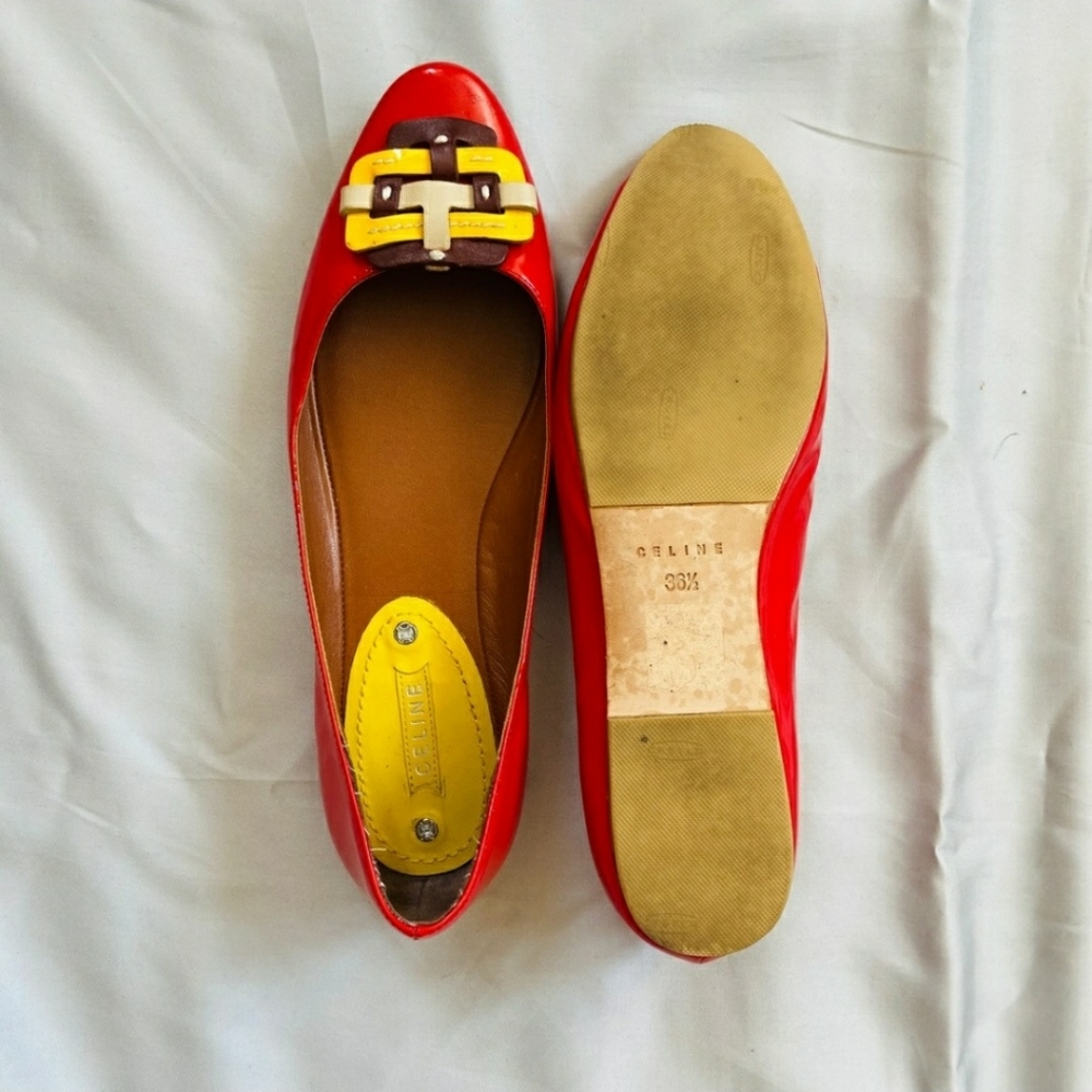 AUTHENTIC CELINE red patent flats : size 36.5 - Picture 2 of 7